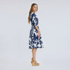 Vestido floral bicolor