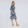 Vestido floral bicolor