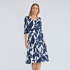 Vestido floral bicolor