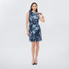 Vestido floral bicolor