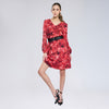 Vestido de print rojo con negro