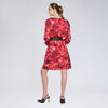 Vestido de print rojo con negro