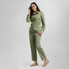 Blusa verde cemento tipo camisa