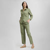 Blusa verde cemento tipo camisa