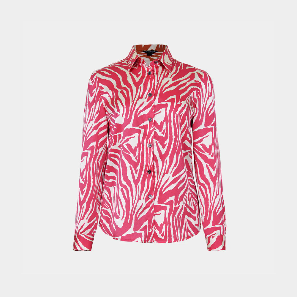 
                  
                    Camisa Animal Print Contraste Rosa
                  
                