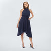 Vestido halter de rayas