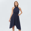 Vestido halter de rayas