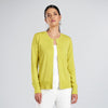 Suéter cardigan cuello redondo