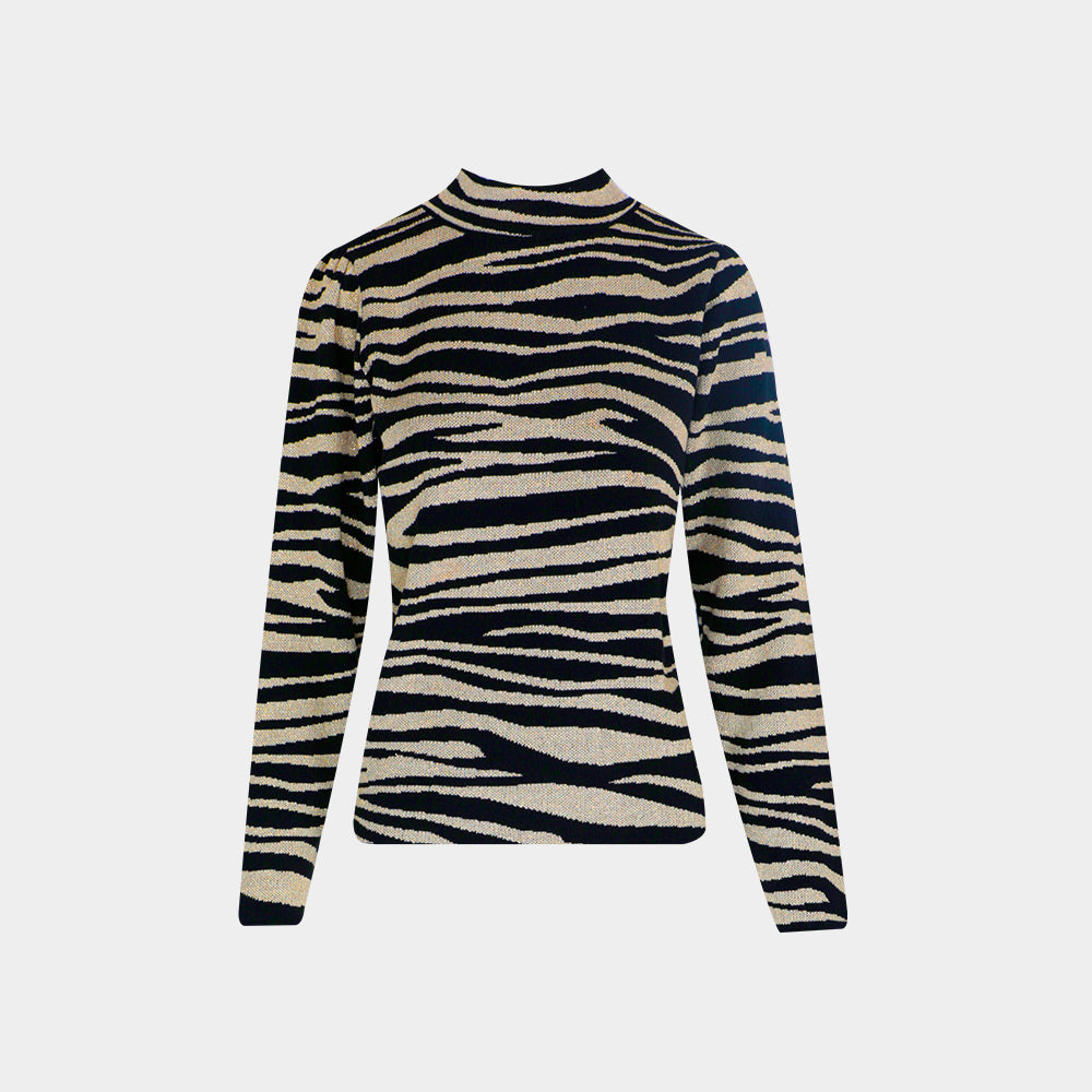 Top Animal Print Cuello Alto