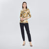 Blusa de estampado orgánico con detalle de lazo