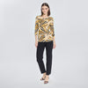 Blusa de estampado orgánico con detalle de lazo
