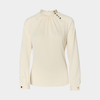 Blusa de cuello plisado