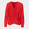 Blusa cruzada fruncida en cintura