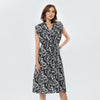 Vestido midi b/n