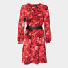 Vestido de print rojo con negro