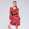 Vestido de print rojo con negro