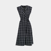 Vestido largo con estampado tipo windowpane