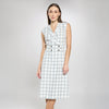 Vestido largo con estampado tipo windowpane