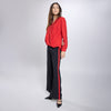 Blusa cruzada fruncida en cintura