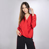 Blusa cruzada fruncida en cintura