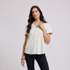 Blusa de lino manga corta