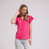 Blusa de mangas con volantes en cascada