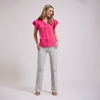 Blusa de mangas con volantes en cascada