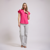 Blusa de mangas con volantes en cascada