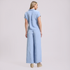 Blusa con corte camisa microplisada