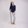 Blusa de cuello redondo