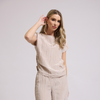 Blusa con drapeado latel y microplisada