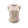 Blusa con drapeado latel y microplisada