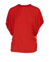 Blusa de cuello redondo, mangas abullonadas