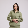 Blusa verde cemento tipo camisa