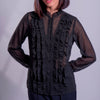Blusa con cuello fruncido