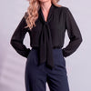 Blusa con corbatín de tiras anchas