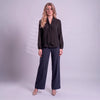 Blusa con corbatín de tiras anchas