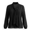 Blusa con corbatín de tiras anchas