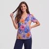 Blusa manga corta floreada