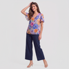 Blusa manga corta floreada
