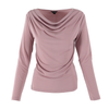 Blusa de manga larga con cuello drapeado