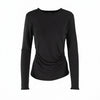 Blusa de manga larga con fruncido lateral