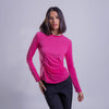 Blusa de manga larga con fruncido lateral