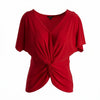 Blusa de manga corta con nudo frontal
