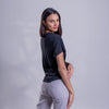 Blusa de manga corta con nudo frontal