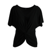 Blusa de manga corta con nudo frontal