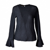 Blusa de manga larga con acabado rugoso