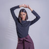 Blusa de manga larga con drapeado asimétrico