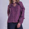 Blusa berenjena de polka dots