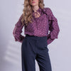 Blusa berenjena de polka dots